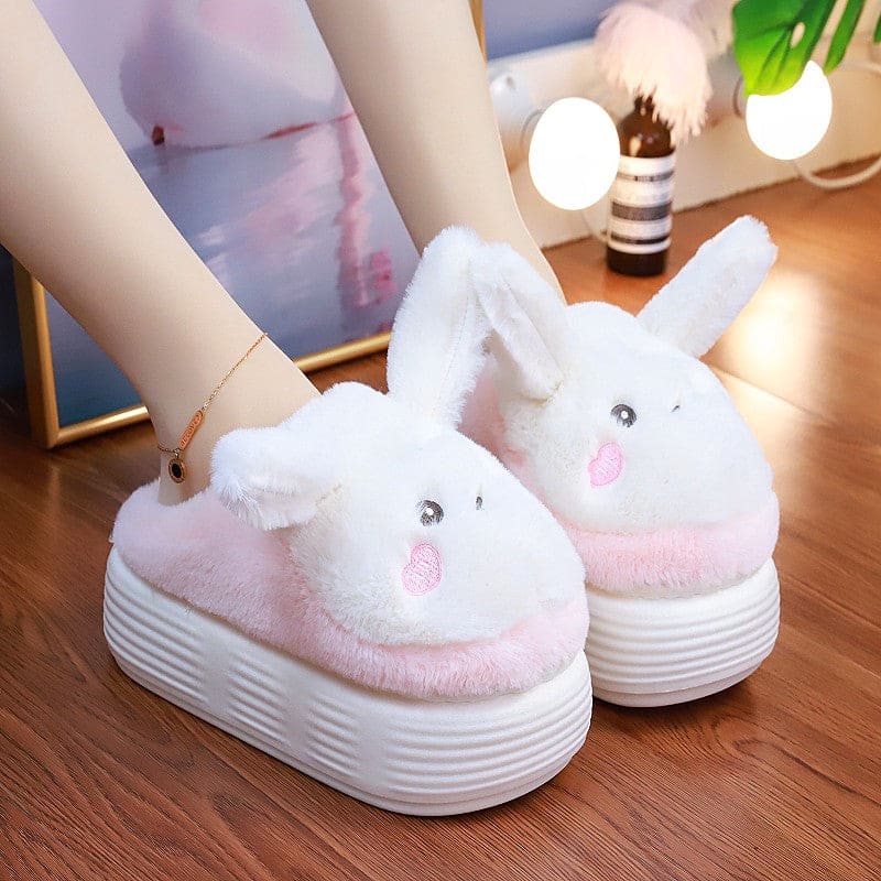 Cute Soft Bunny Warm Pastel Slippers ON891 - Pink / 36/37 -
