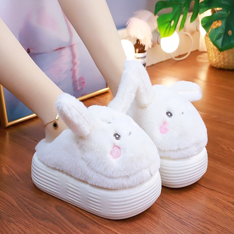 Cute Soft Bunny Warm Pastel Slippers ON891 - White / 36/37 -