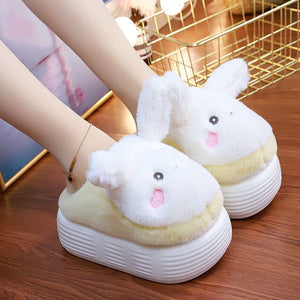 Cute Soft Bunny Warm Pastel Slippers ON891 - Yellow / 36/37