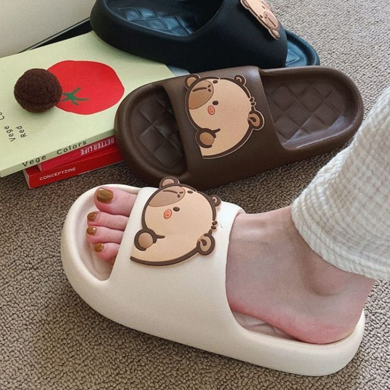 Cute Capybara Couple Slippers