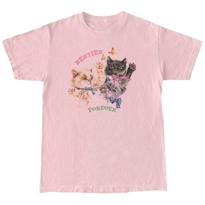 Cute Cats T - Shirt - S / Pink - T - Shirts