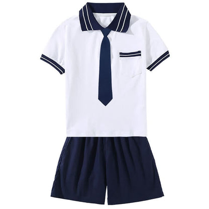 Cute Couple Sailor Collar Dress T-Shirt Shorts