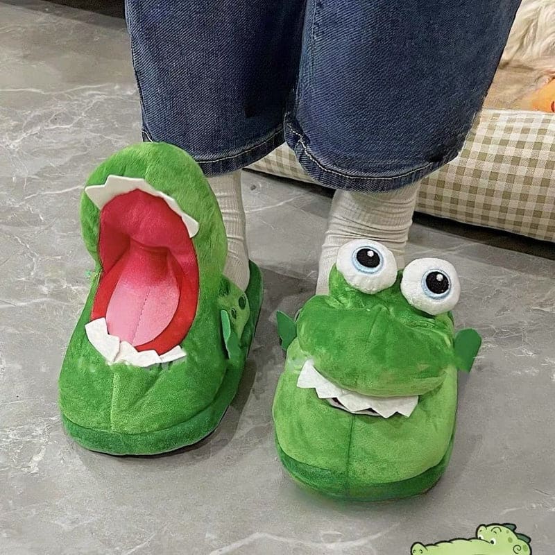 Cute Crocodile Plush Slippers