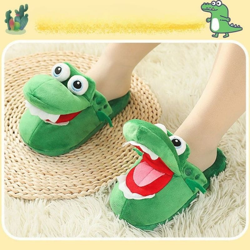 Cute Crocodile Plush Slippers