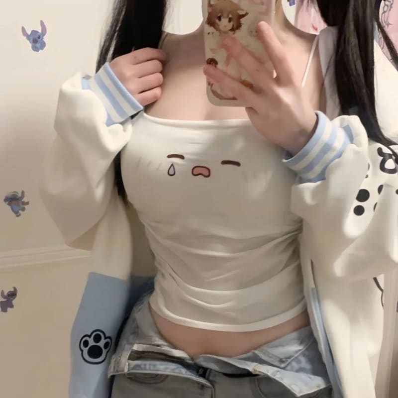 Cute Crying Emojis Top - white / S