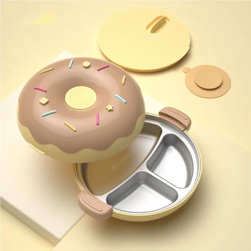 Cute Donut Stainless Steel Lunch Bento Box - Yellow