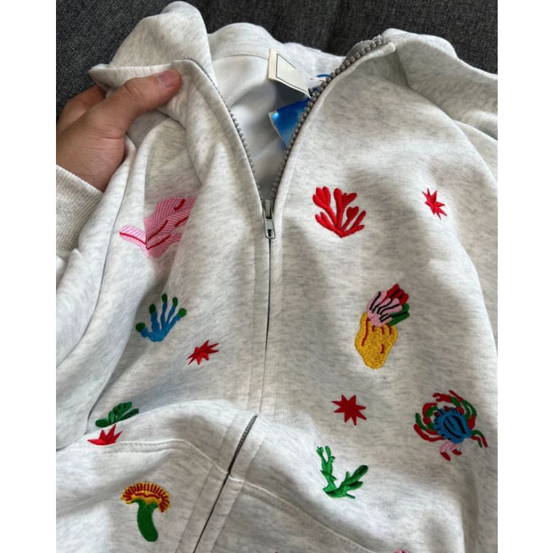 Cute Embroidery Hoodie - Hoodie