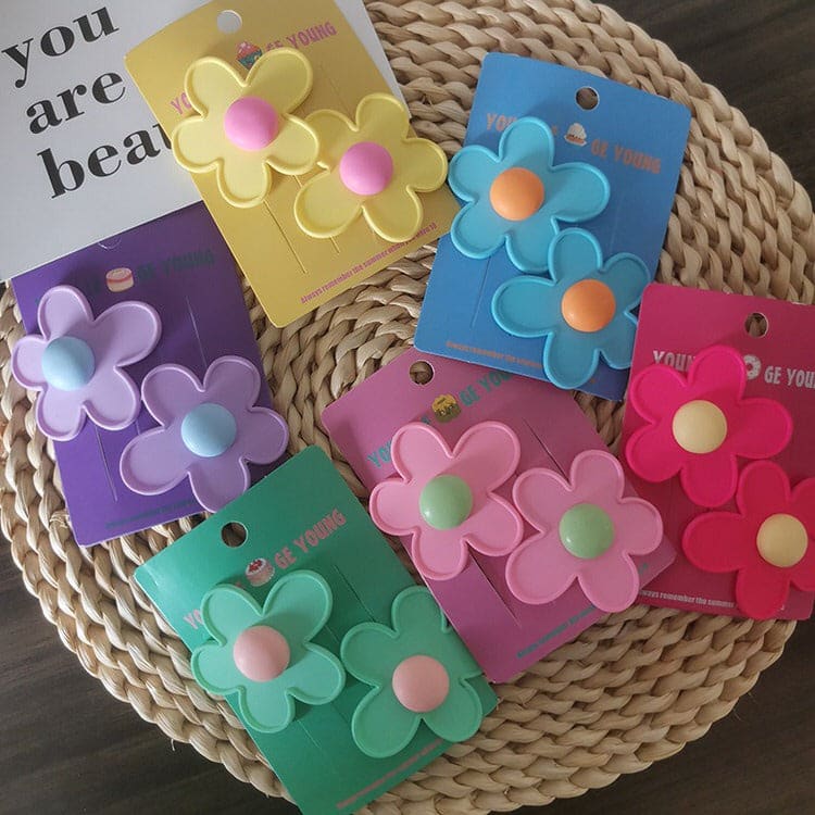 Cute Flower Abstract Hair Clips - Other