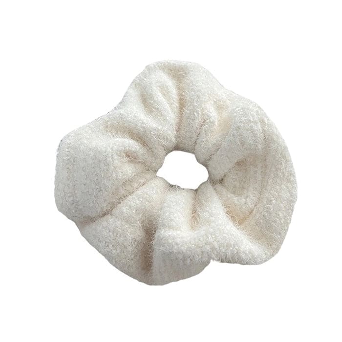 Cute Fluffy Scrunchie - White - Other