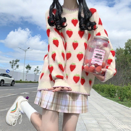 Cute Fruit Peach Strawberry Kawaii Sweater MK17218