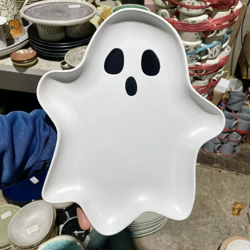 Cute Ghost Ceramic Plate - Lovesickdoe - 8 inch/20cm