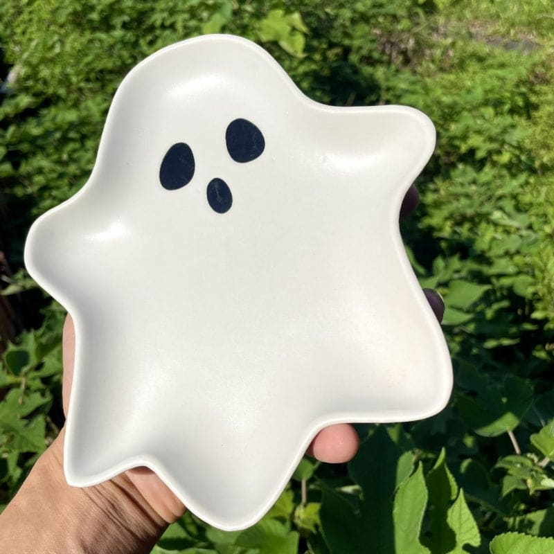 Cute Ghost Ceramic Plate - Lovesickdoe - 8 inch/20cm