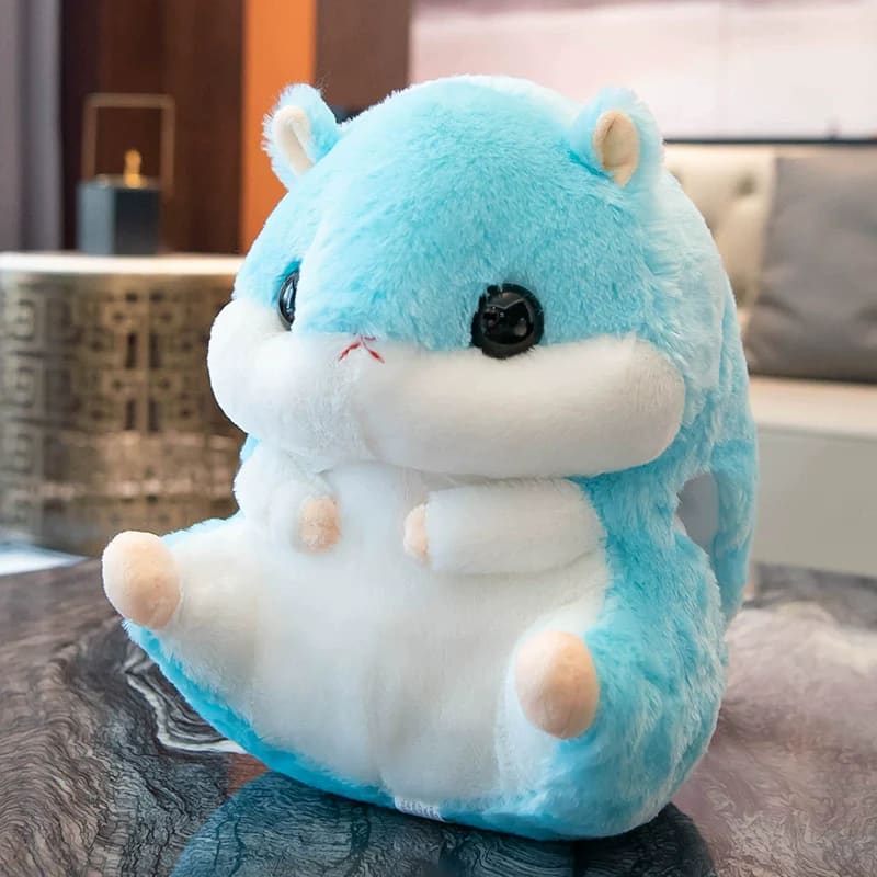 Cute Hamster Pillow - Blue