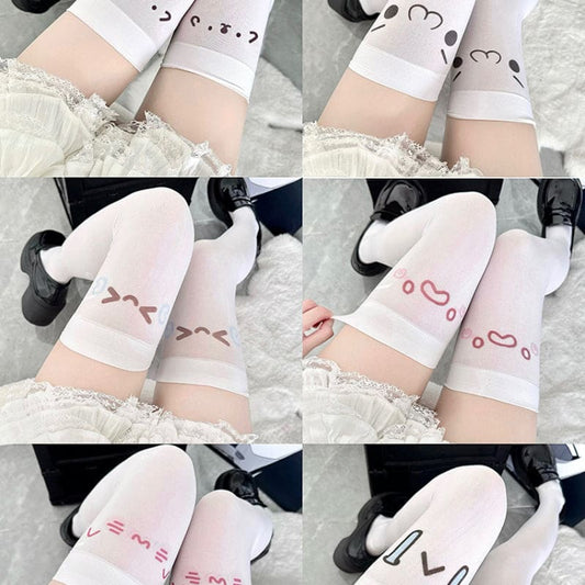 Cute Japanese Emoji Knee Socks - I / one size fits all