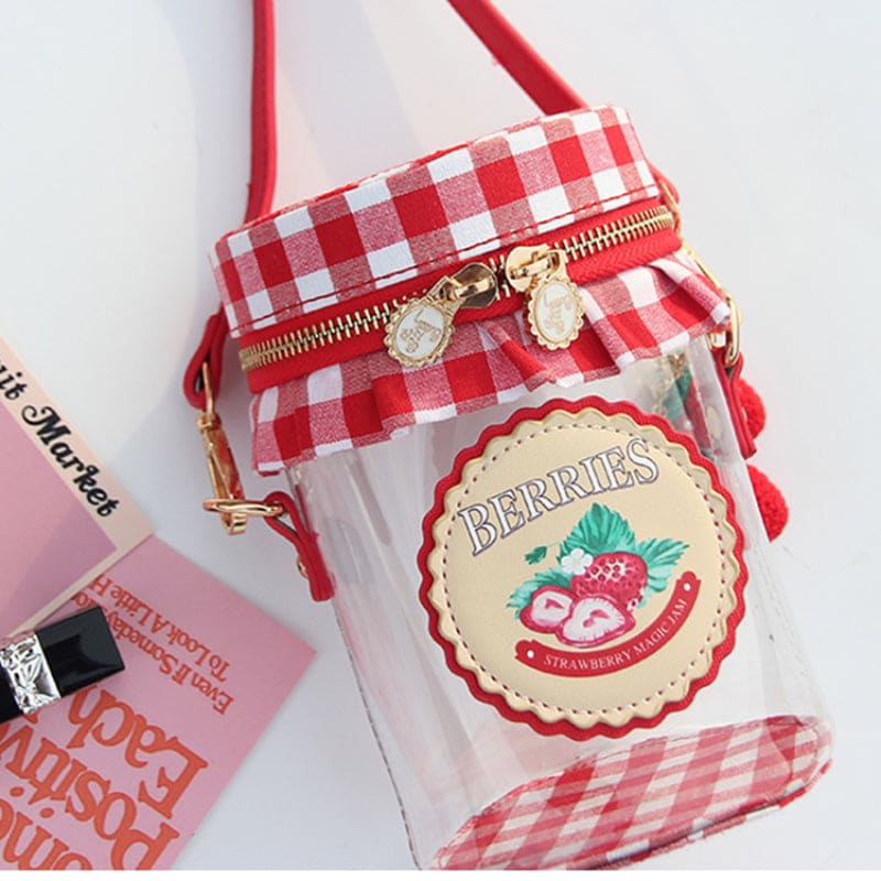 Cute Jelly Strawberry Transparent Bag - Lovesickdoe - Red