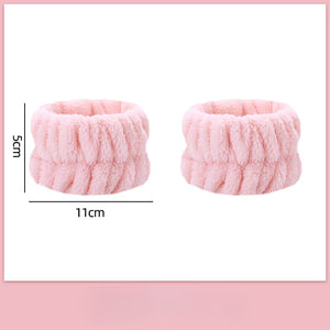 Cute Pink Blue White Wrist Makeup Bands ON687 - Pink【1 pair】