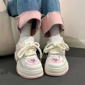 Cute Pink Heart Sneakers