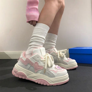 Cute Pink Heart Sneakers