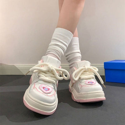 Cute Pink Heart Sneakers