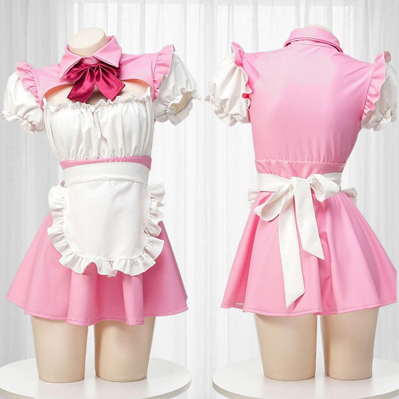 Cute Pink Sexy Maid Uniform Lingerie Dress - Pink / One Size