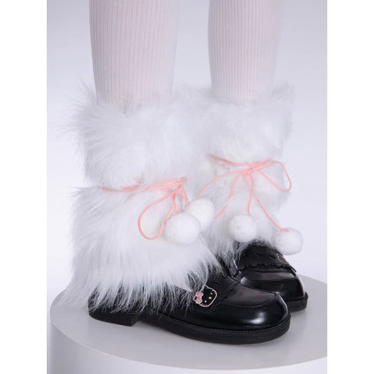 Cute Pompon Furry Leg Warmers - leg warmers