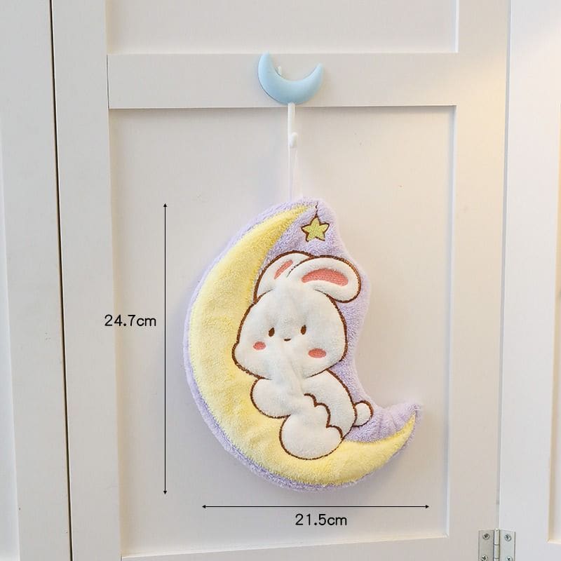 Cute Rabbit Hand Towel - Purple Moon