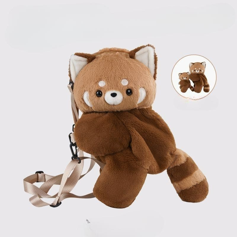 Cute Red Panda Brown Backpack