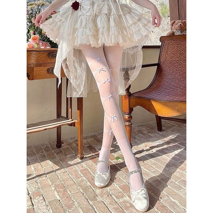 Cute Romantic Bow Tights - Tights