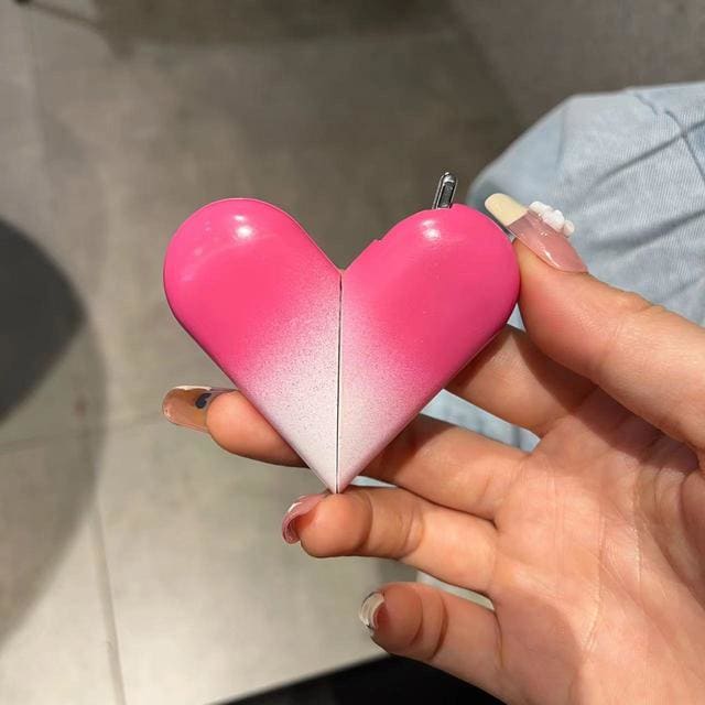 Cute Rotating Heart Lighter - pink-white
