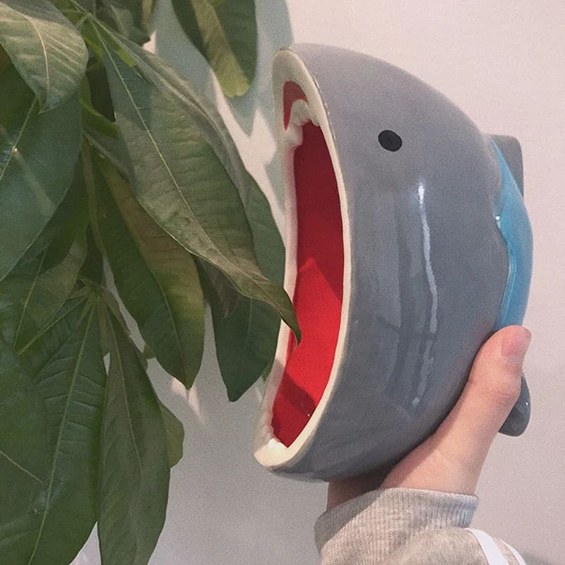 Cute Shark Attack Ceramic Bowl - shark