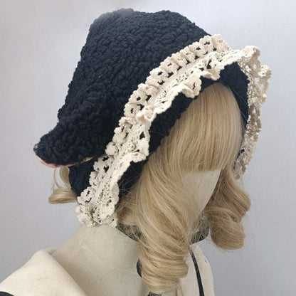 Cute Sheep Ears Lace Lolita Hat Warm