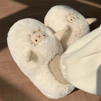 Cute Sheep Plush Slippers - Slippers