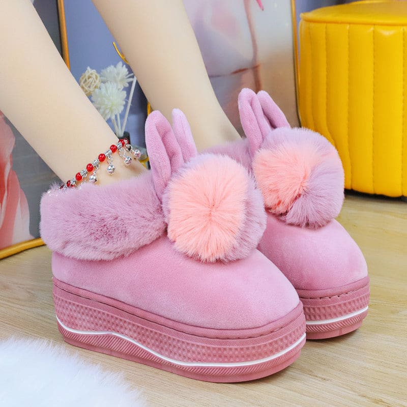 Cute Soft Bunny Warm Pastel Slippers ON891 - Purple / 36/37