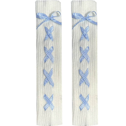 Cute Soft Ribbon Leg Warmers - leg warmers