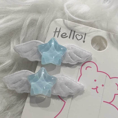 Cute Star Wings Clips - Blue / 2pcs