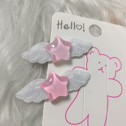 Cute Star Wings Clips - Pink / 2pcs