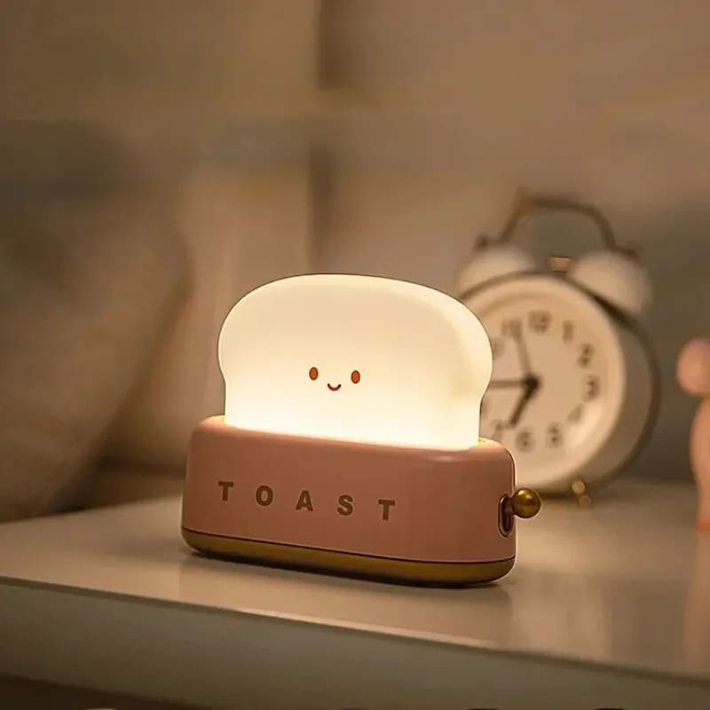 Cute Toast Lamp - Lovesickdoe - Pink