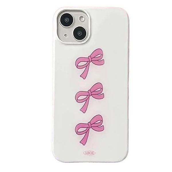 Cute White Bows Phone Case - iPhone 11 / Pink - IPhone Case