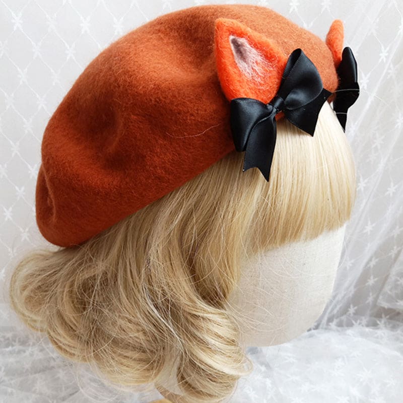 Cute Woolen Bow Beret Warm