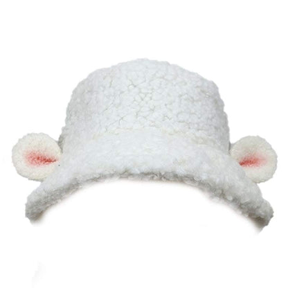 Cute Woolen Lolita Fisherman Hat - White A / M (56-58cm)