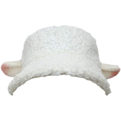 Cute Woolen Lolita Fisherman Hat - White B / M (56-58cm)