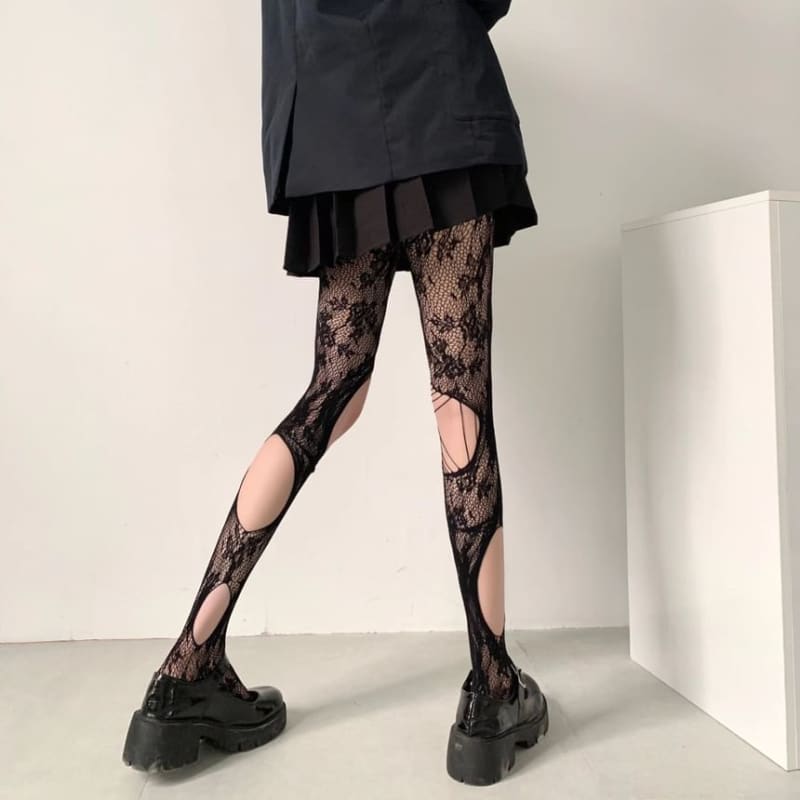 Cutout Fishnet Tights