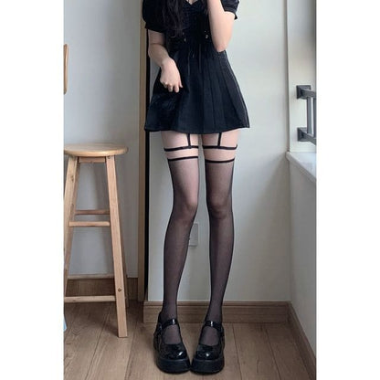 Cutout Stockings - 06 - Black / One Size