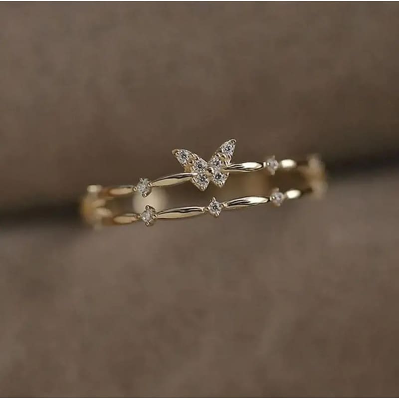 Kawaii Aesthetic Y2K Cute Fairy Dainty Butterfly Rings MK Kawaii Store