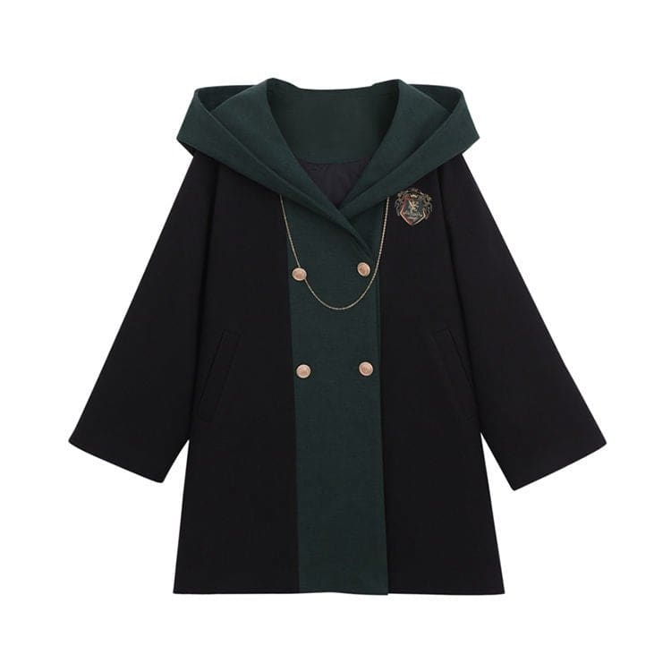 Dark Academia Green Maggical Preppy School Uniform Midi