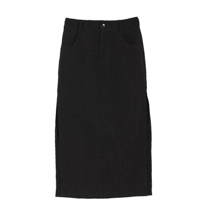 Dark Black Aesthetic Long Skirt - Skirt