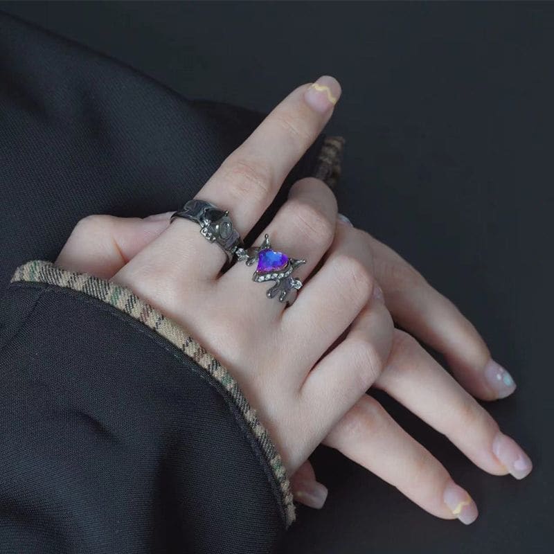 Dark Romance Gothic Adjustable Couple Rings KI106