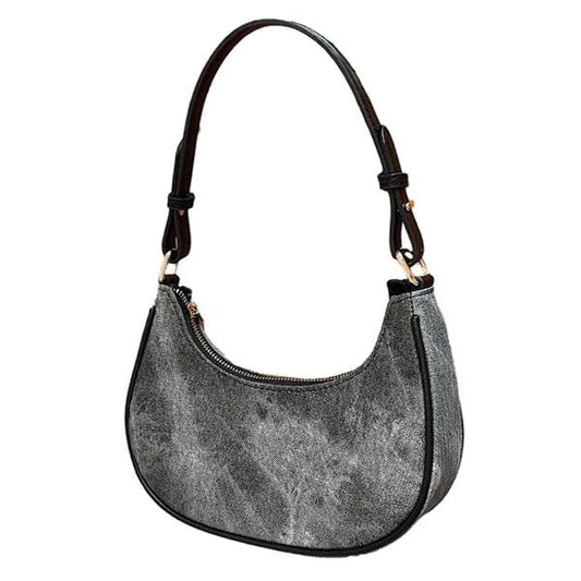 Dark Washed Hobo Bag - Standart / Dark Grey - Handbags