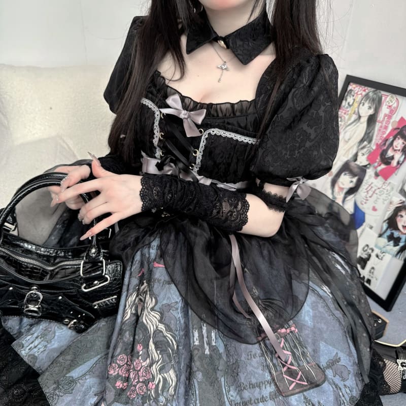 Deep In Roses Sweet Princess Dark Lolita Dress ON818 - dress