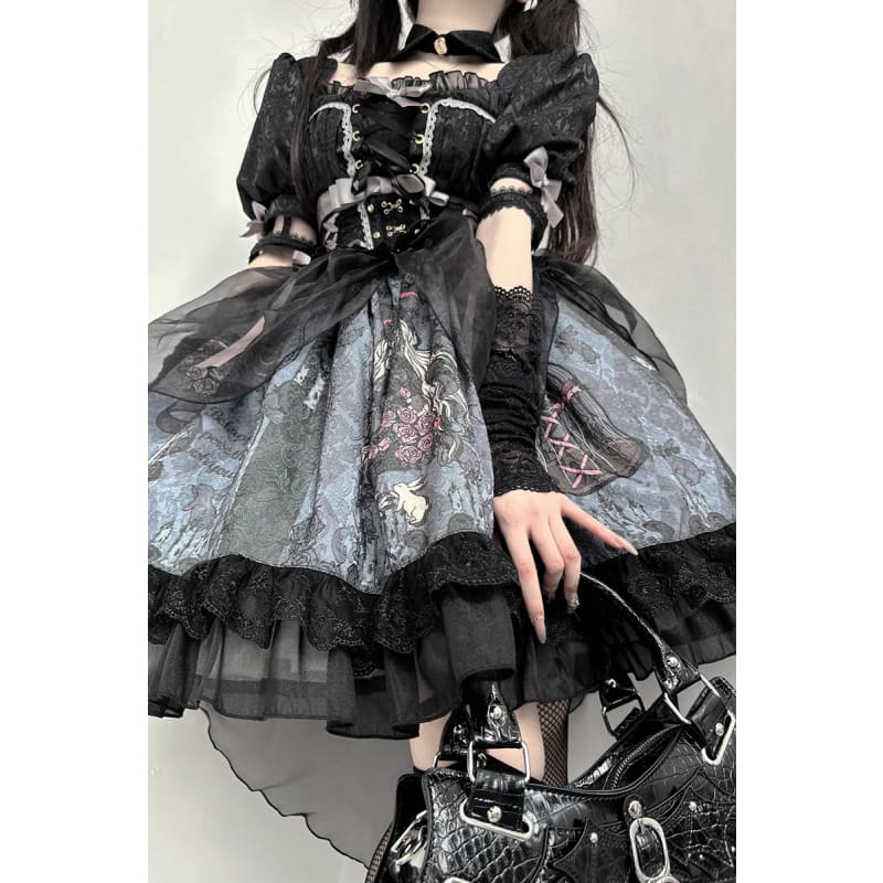 Deep In Roses Sweet Princess Dark Lolita Dress ON818 - dress